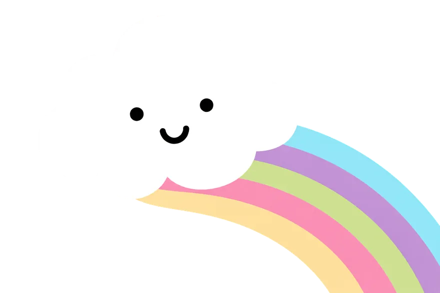 Nube sonriente con arcoíris